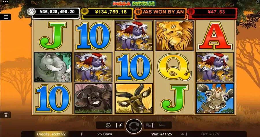 Simboli slot Mega Moolah